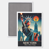 ニューヨーク州天然美しい磁石 マグネット (正面/裏面)