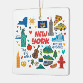 ニューヨーク州家族旅行クリスマス セラミックオーナメント (左)