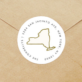 ニューヨーク州差出人住所ラベル ラウンドシール