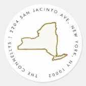 ニューヨーク州差出人住所ラベル ラウンドシール (正面)