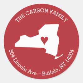 ニューヨーク州差出人住所withハートオンシティ ラウンドシール