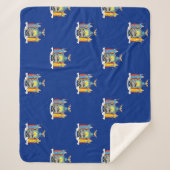 ニューヨーク州旗と愛国心のあるシェルパ毛布 シェルパブランケット (正面)