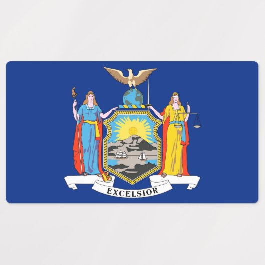 ニューヨーク州旗のある愛国的なラベル州 ラベル (デザイン2)