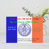 ニューヨーク州旗のベイビーシャワー招待状 招待状 (スタンド正面)