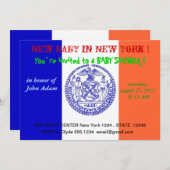 ニューヨーク州旗のベイビーシャワー招待状 招待状 (正面/裏面)