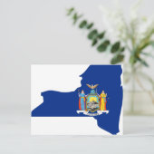 ニューヨーク州旗の地図 ポストカード (スタンド正面)