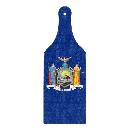 ニューヨーク州旗を持つガラス製カッティングボードパドル カッティングボード (正面)