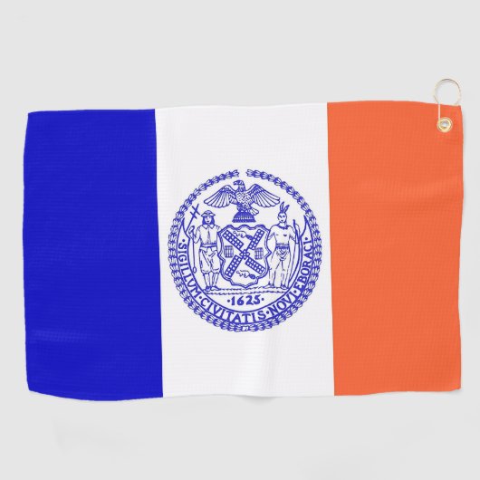 ニューヨーク州旗を持つゴルフタオル ゴルフタオル (横)