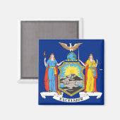 ニューヨーク州旗を持つマグネット州 – 米国 マグネット (正面/裏面)