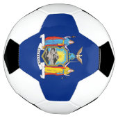 ニューヨーク州旗を持つ愛国的なサッカーボール サッカーボール (回転)