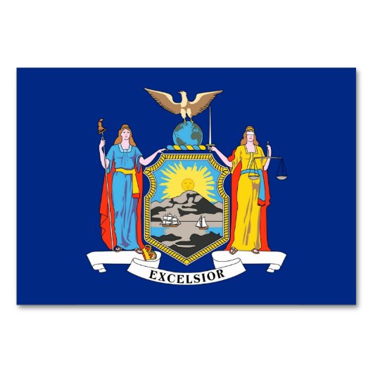 ニューヨーク州旗を持つ愛国的なテーブルカード テーブルナンバー (裏面)