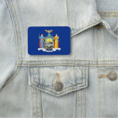 ニューヨーク州旗を持つ愛国的な名前タグ 名札 (インサイチュ)