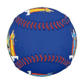 ニューヨーク州旗を持つ愛国野球 野球ボール (裏面)