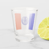 ニューヨーク州旗を掲げた愛国的なショットグラス ショットグラス (裏面)