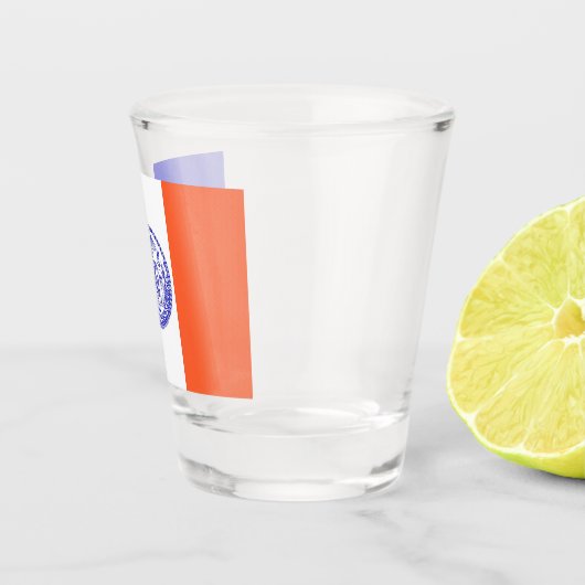 ニューヨーク州旗を掲げた愛国的なショットグラス ショットグラス (右)