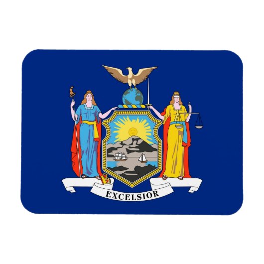 ニューヨーク州旗を掲げた愛国的なフレキシブル磁石 マグネット (横)