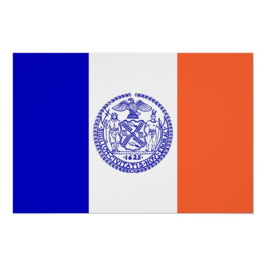 ニューヨーク州旗を掲げた愛国的な壁ポスター ポスター (正面)