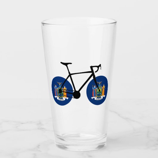 ニューヨーク州旗サイクリング タンブラーグラス (正面)
