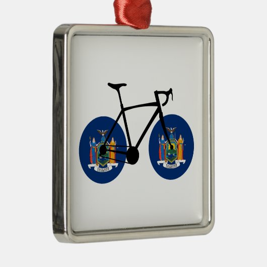ニューヨーク州旗サイクリング メタルオーナメント (右)