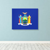 ニューヨーク州旗デザイン キャンバスプリント (インサイチュ (ウッドフロア))