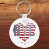 ニューヨーク州旗ハート キーホルダー (正面)