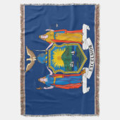 ニューヨーク州旗プリント愛国心 スローブランケット (正面縦)