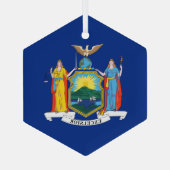 ニューヨーク州旗、エンパイア州、アメリカ植民地 ガラスオーナメント (裏面)