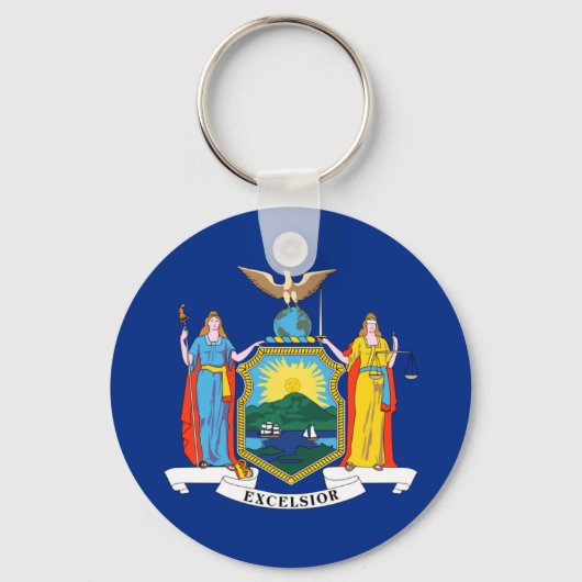 ニューヨーク州旗、エンパイア州、アメリカ植民地 キーホルダー (正面)