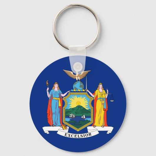 ニューヨーク州旗、エンパイア州、アメリカ植民地 キーホルダー (正面)