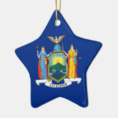 ニューヨーク州旗、エンパイア州、アメリカ植民地 セラミックオーナメント (左)