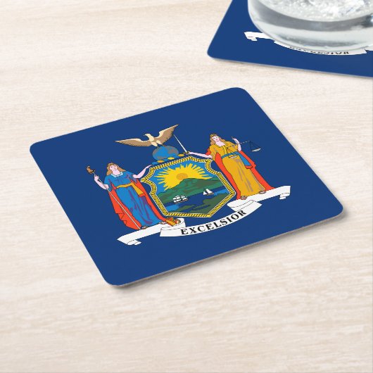 ニューヨーク州旗 スクエアペーパーコースター (アングル)
