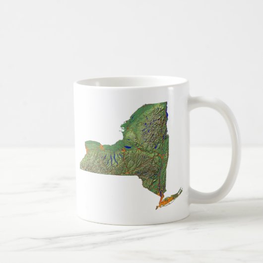 ニューヨーク州旗+地図マグカップ コーヒーマグカップ (右)