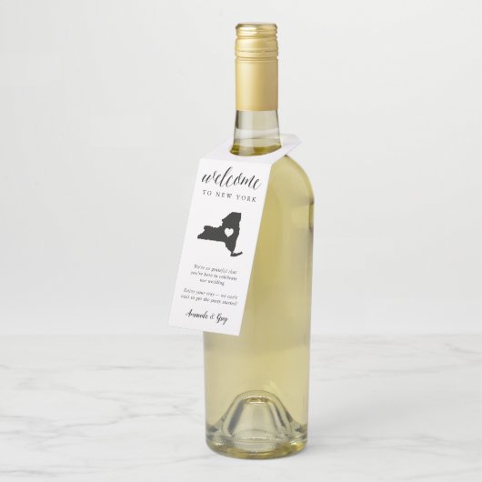ニューヨーク州結婚の歓迎の好意 ボトルネックタグ (アングル)