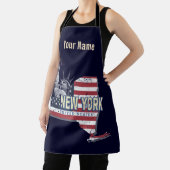ニューヨーク州統一された州レトロマップヴィンテージUSA エプロン (インサイチュ)