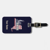 ニューヨーク州統一された州レトロマップヴィンテージUSA ラゲッジタグ (正面横)