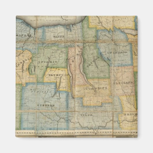 ニューヨーク州西部の地図 マグネット (正面)