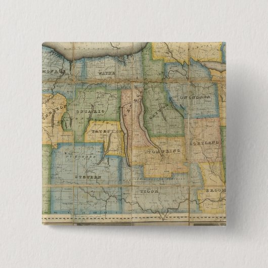 ニューヨーク州西部地図 缶バッジ (正面)
