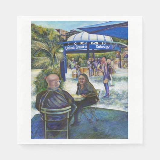 ニューヨーク州遊公園に熱狂的な人々 スタンダードランチョンナプキン (正面)