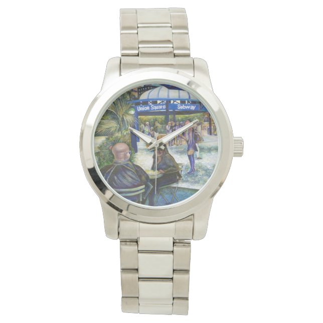 ニューヨーク州遊公園に熱狂的な人々 腕時計 (正面)