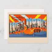 ニューヨーク市からのグリーティングカード ポストカード (正面/裏面)