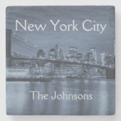 ニューヨーク市がこのスカイラインをカスタマイズ ストーンコースター (正面)