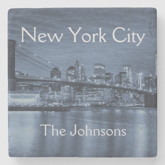 ニューヨーク市がこのスカイラインをカスタマイズ ストーンコースター (正面)