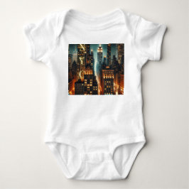 ニューヨーク市こどもグラフィックTシャツ - アイコニックなニューヨーク市 ベビーボディスーツ