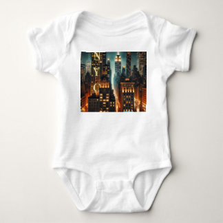 ニューヨーク市こどもグラフィックTシャツ - アイコニックなニューヨーク市 ベビーボディスーツ