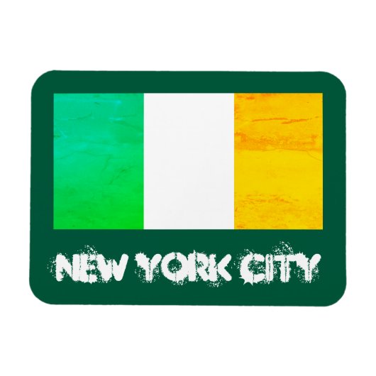 ニューヨーク市で幸運を - アイルランドの旗NYCの伝統 マグネット (横)