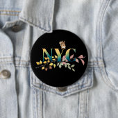 ニューヨーク市とリスのボカラフルタン 缶バッジ (インサイチュ)