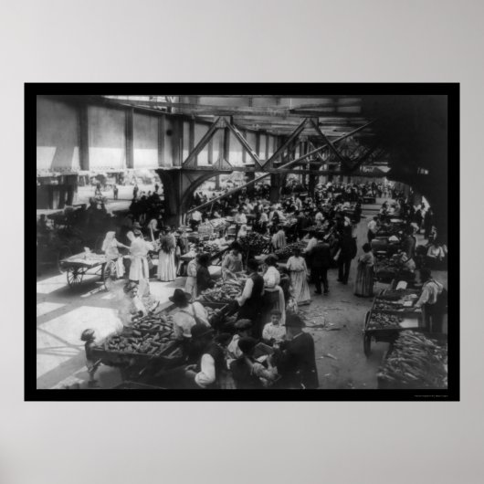 ニューヨーク市のイーストサイド食品市場1915 ポスター (正面)