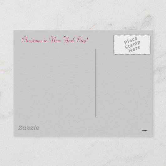 ニューヨーク市のクリスマス シーズンポストカード (裏面)