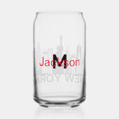 ニューヨーク市のシルエット ガラス缶 (裏面)