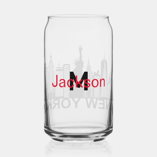 ニューヨーク市のシルエット ガラス缶 (裏面)